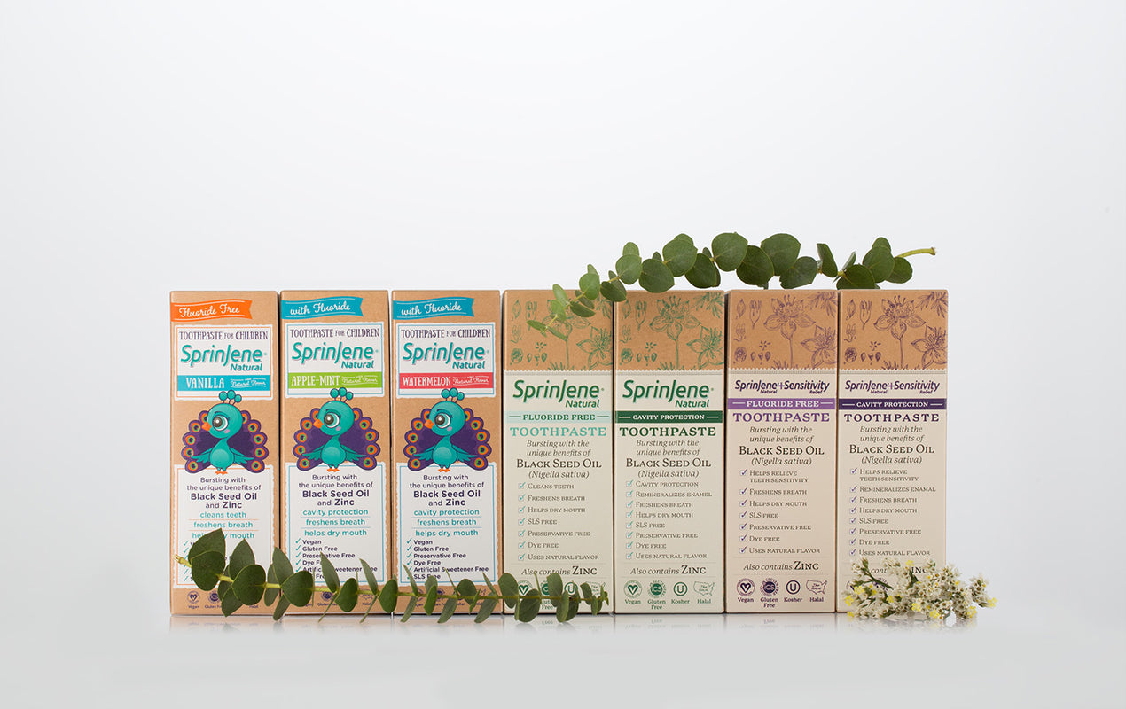 New SprinJene Natural® toothpaste sets oral care bar; SprinJene introduces a new product line