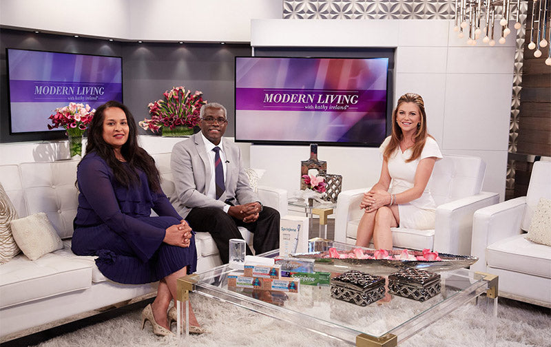 SPRINJENE CEO BEING INTERVIEWED BY KATHY IRELAND ON MODERN LIVING WITH KATHY IRELAND TV PROGRAM