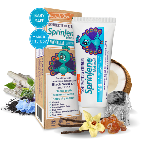 Children's Vanilla Toothpaste Fluoride free by SprinJene Natural® - Sprinjene