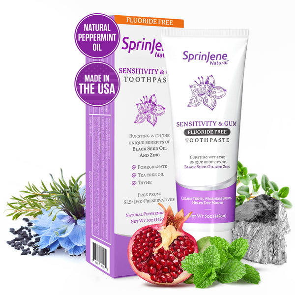 SprinJene Natural® Sensitivity & Gum Fluoride Free Toothpaste 5oz - Sprinjene
