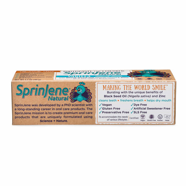 Children's Vanilla Toothpaste Fluoride free by SprinJene Natural® - Sprinjene