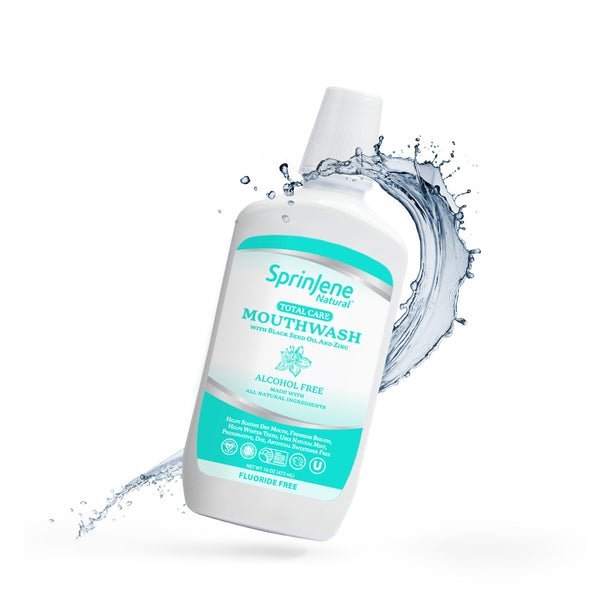 SprinJene Black Seed Oil Mouthwash, Gum and Dry Mouth Relief 16oz (473mL) - Sprinjene