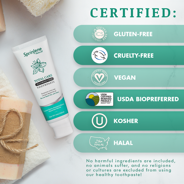 SprinJene Natural ® Total Care Fluoride Free Toothpaste - Sprinjene