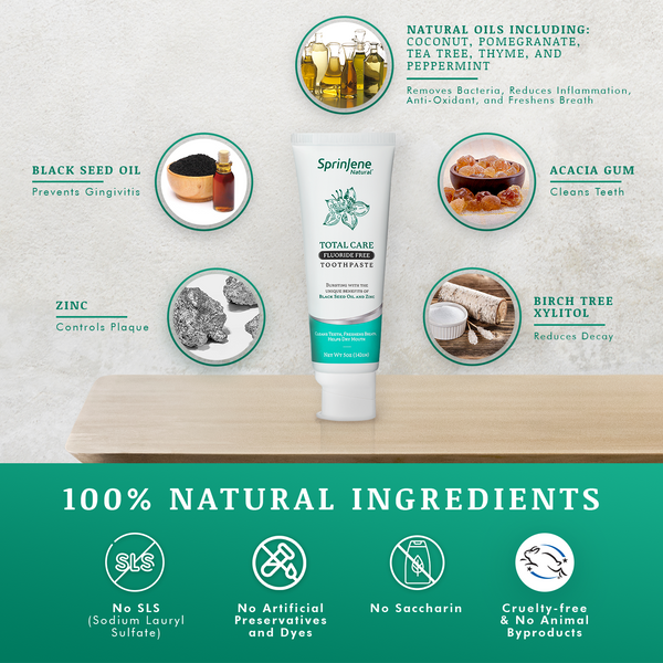 SprinJene Natural ® Total Care Fluoride Free Toothpaste - Sprinjene