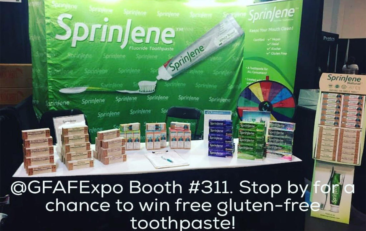 NJ Toothpaste Company, Sprinjene, introduces their Natural toothpaste line at the NJ Gluten Free Show