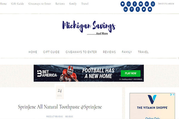 SprinJene All Natural Toothpaste @SprinJene - SprinJene