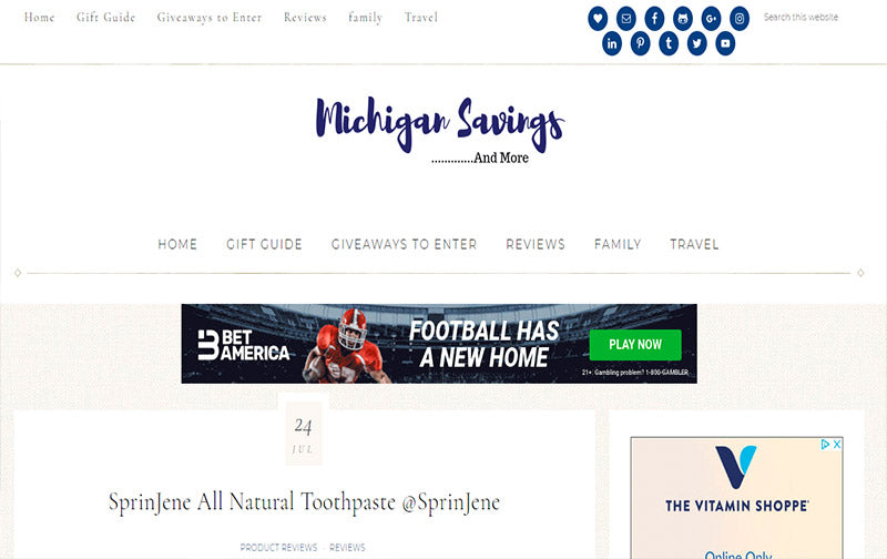 SprinJene All Natural Toothpaste @SprinJene - SprinJene