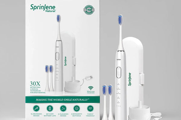Brushing Teeth Using Sonic Electric Toothbrush - SprinJene