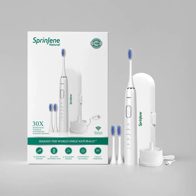 Brushing Teeth Using Sonic Electric Toothbrush - SprinJene