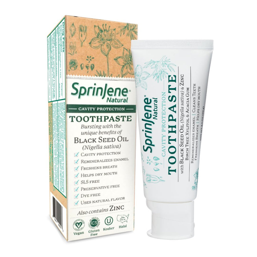 SprinJene Natural® Adult Toothpastes:                                                                          Fluoride & Fluoride-Free Options