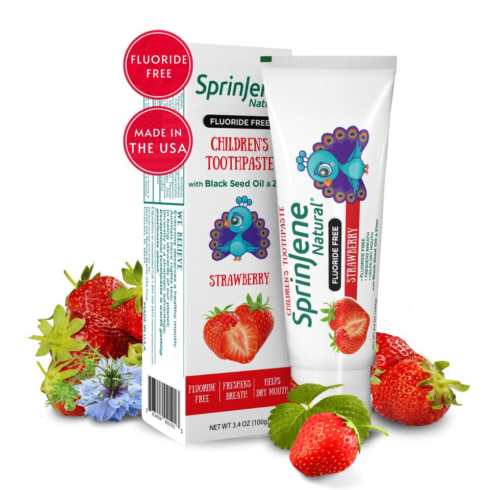 Children's Strawberry Fluoride-Free Toothpaste by SprinJene Natural® - Sprinjene