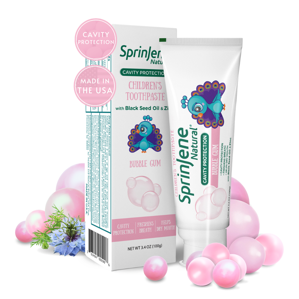 Children's Bubblegum Toothpaste With Cavity Protection by SprinJene Natural® - Sprinjene