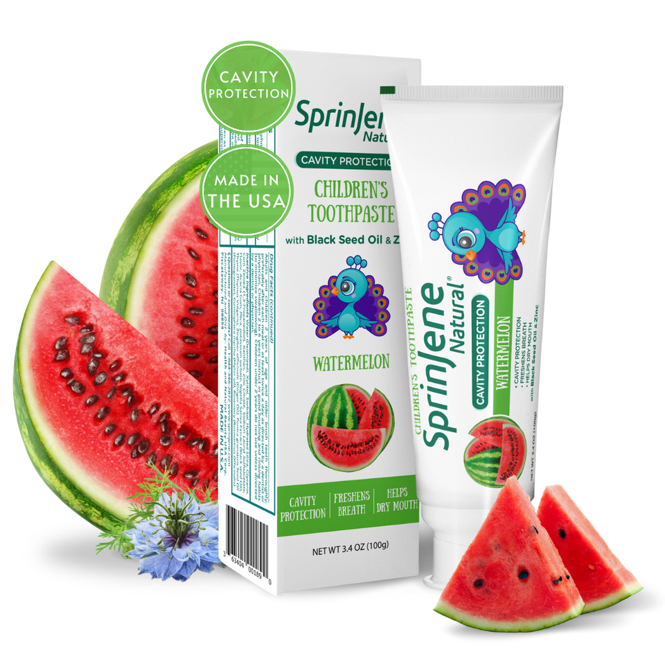 Children's Watermelon Toothpaste With Cavity Protection by SprinJene Natural® - Sprinjene