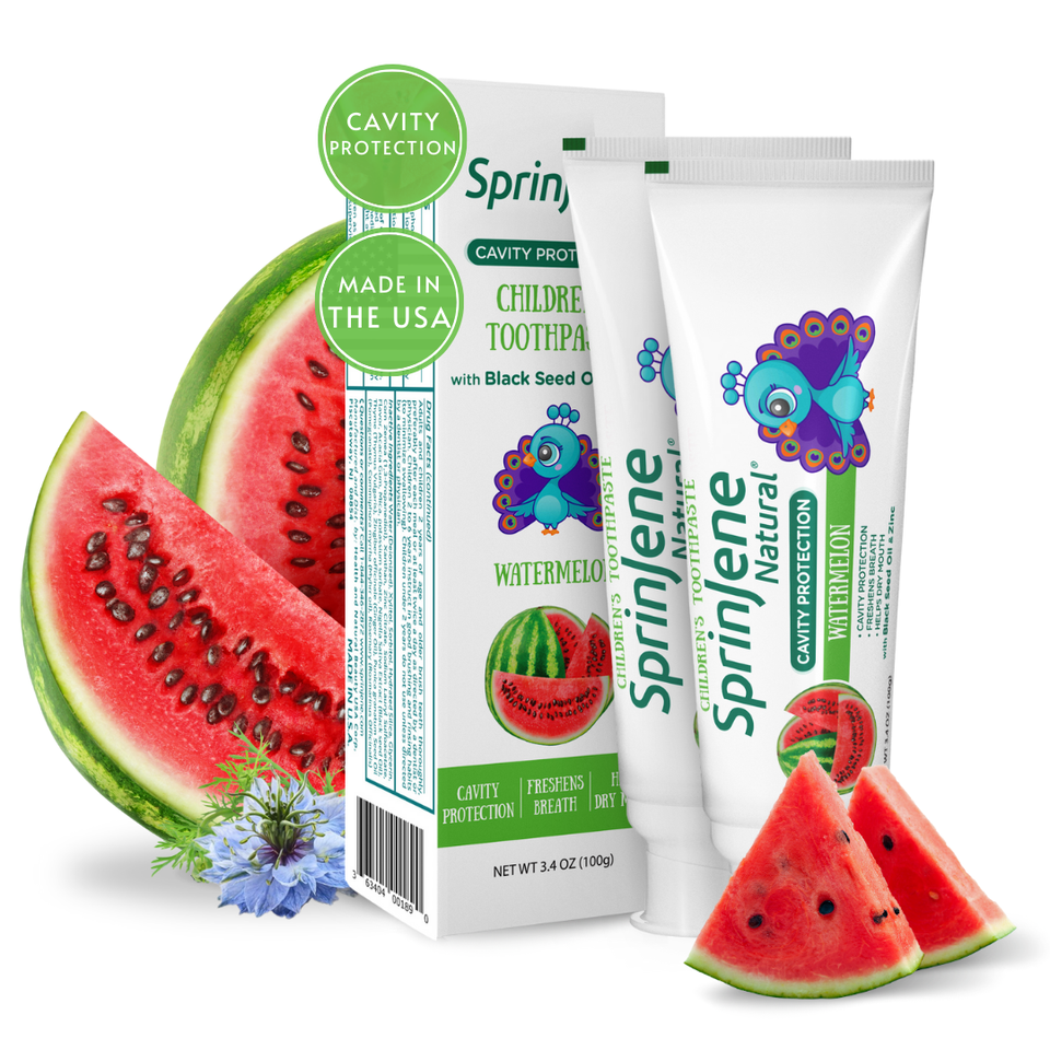 Children's Watermelon Toothpaste With Cavity Protection by SprinJene Natural® - Sprinjene