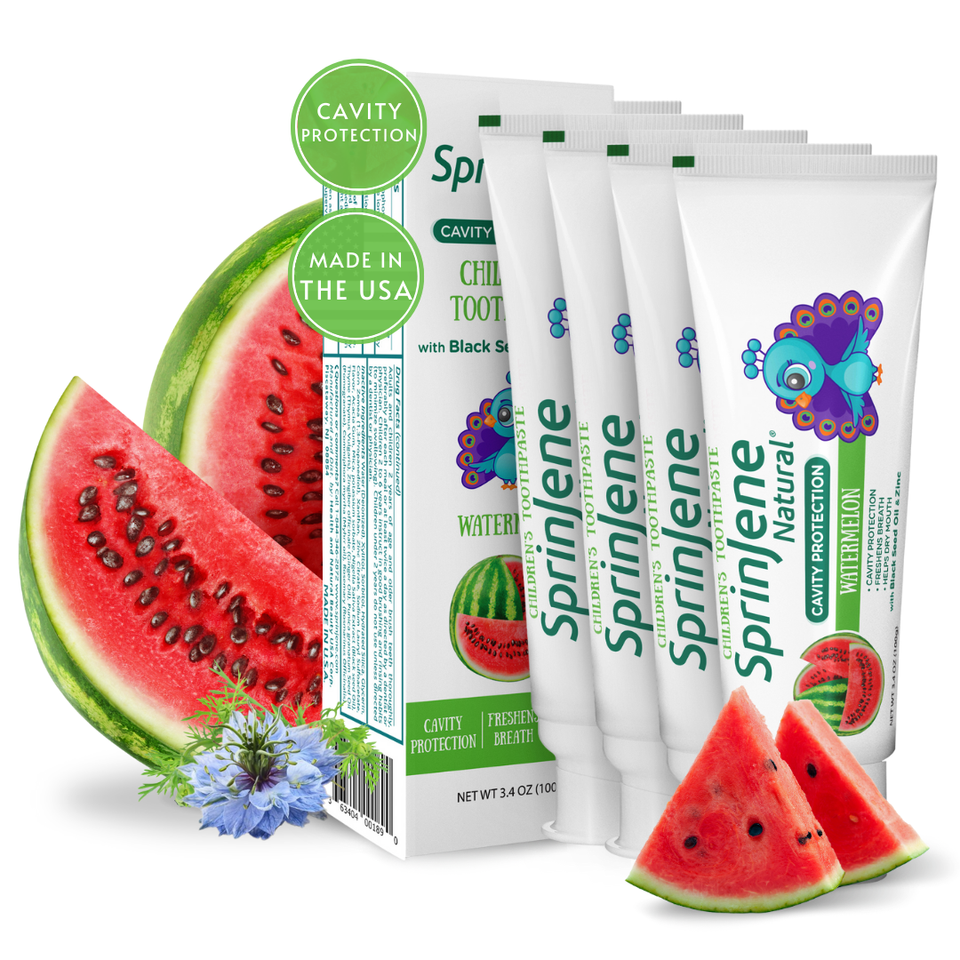 Children's Watermelon Toothpaste With Cavity Protection by SprinJene Natural® - Sprinjene