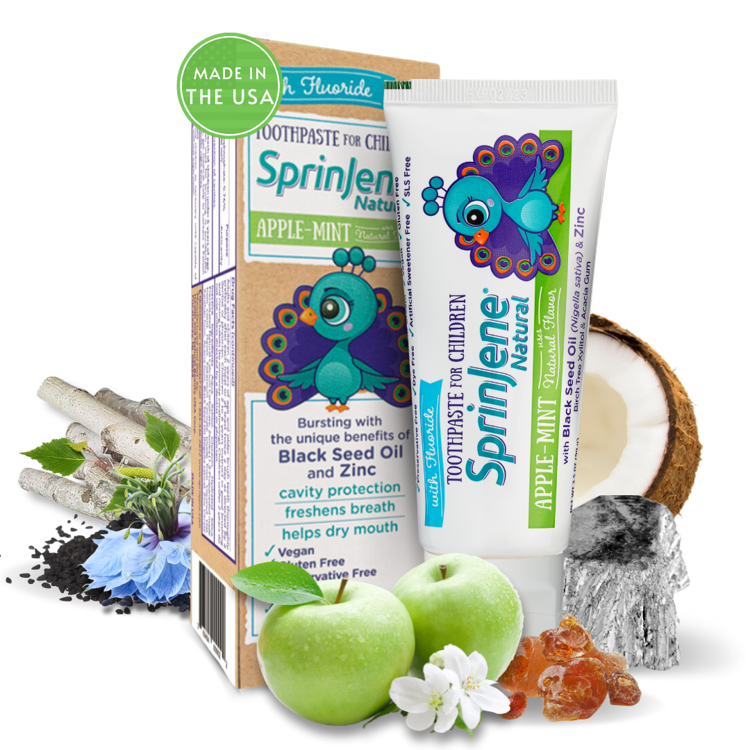 Children's Apple Mint Toothpaste With Cavity Protection by SprinJene Natural®