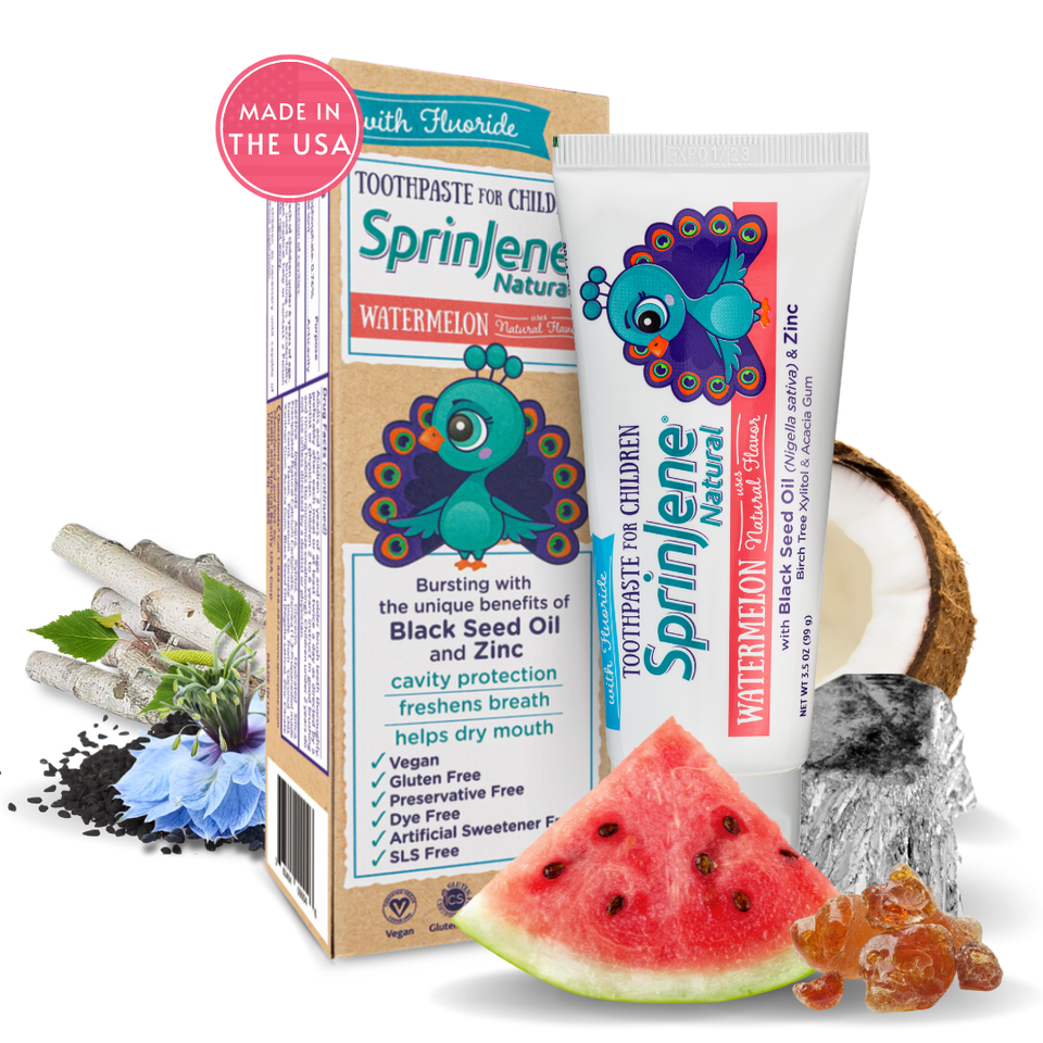 Children's Watermelon Toothpaste With Cavity Protection by SprinJene Natural® - Sprinjene