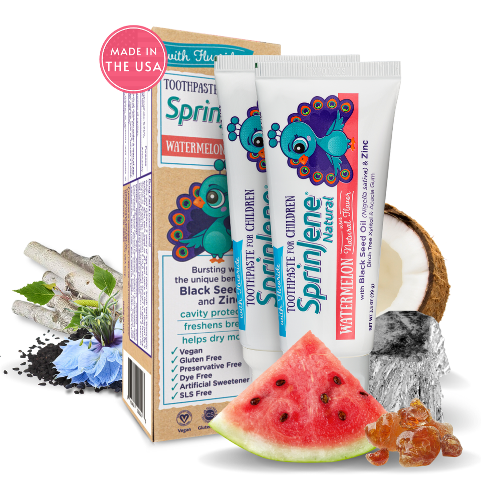 Children's Watermelon Toothpaste With Cavity Protection by SprinJene Natural® - Sprinjene