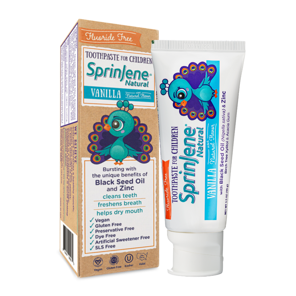 Children's Vanilla Toothpaste Fluoride free by SprinJene Natural® - Sprinjene