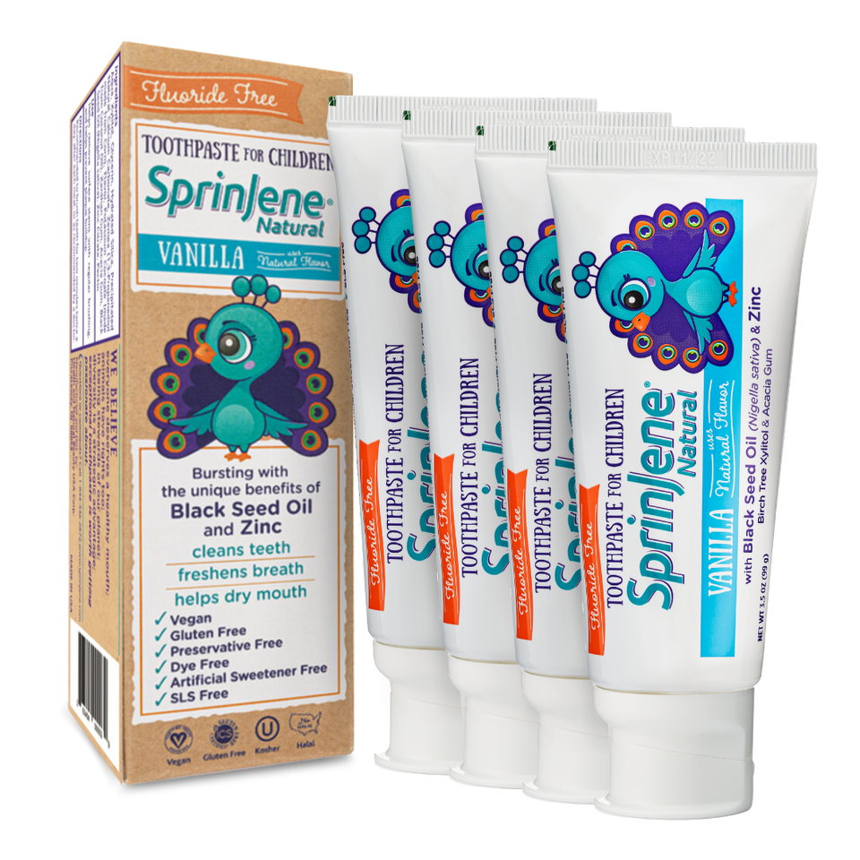 Children's Vanilla Toothpaste Fluoride free by SprinJene Natural® - Sprinjene