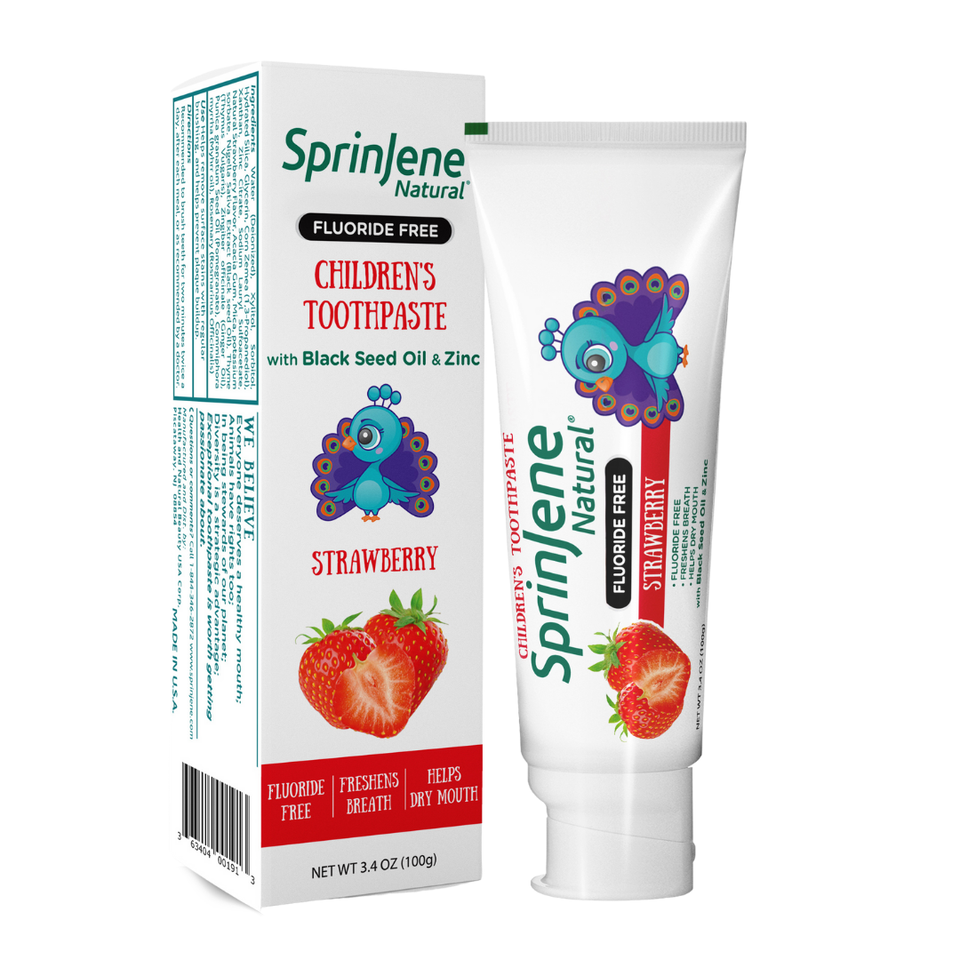 Children's Strawberry Fluoride-Free Toothpaste by SprinJene Natural® - Sprinjene