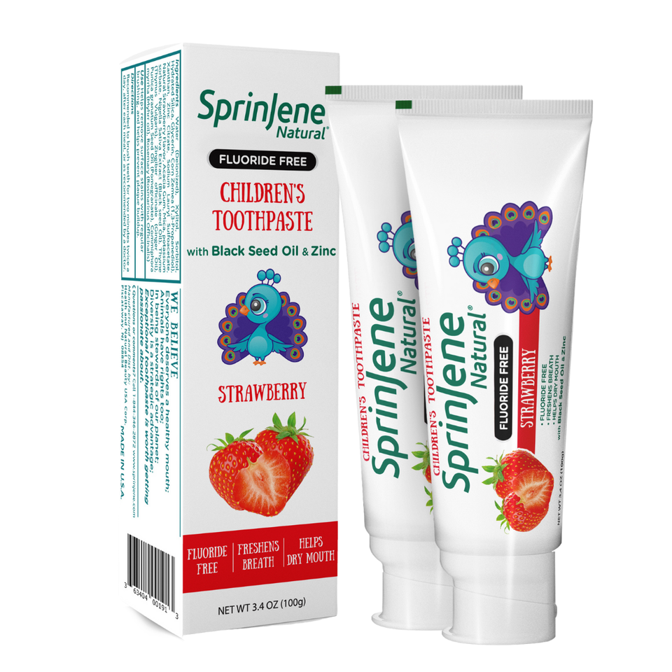 Children's Strawberry Fluoride-Free Toothpaste by SprinJene Natural® - Sprinjene