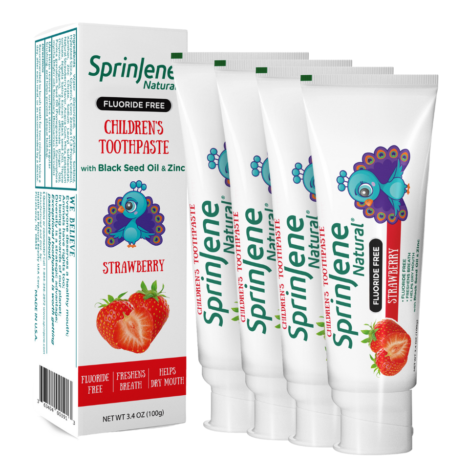 Children's Strawberry Fluoride-Free Toothpaste by SprinJene Natural® - Sprinjene