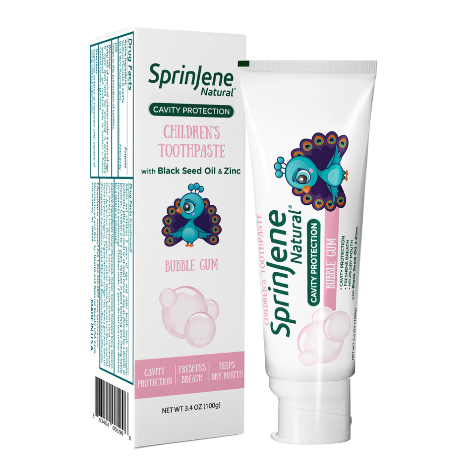 Children's Bubblegum Toothpaste With Cavity Protection by SprinJene Natural® - Sprinjene