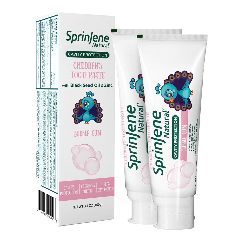 Children's Bubblegum Toothpaste With Cavity Protection by SprinJene Natural® - Sprinjene