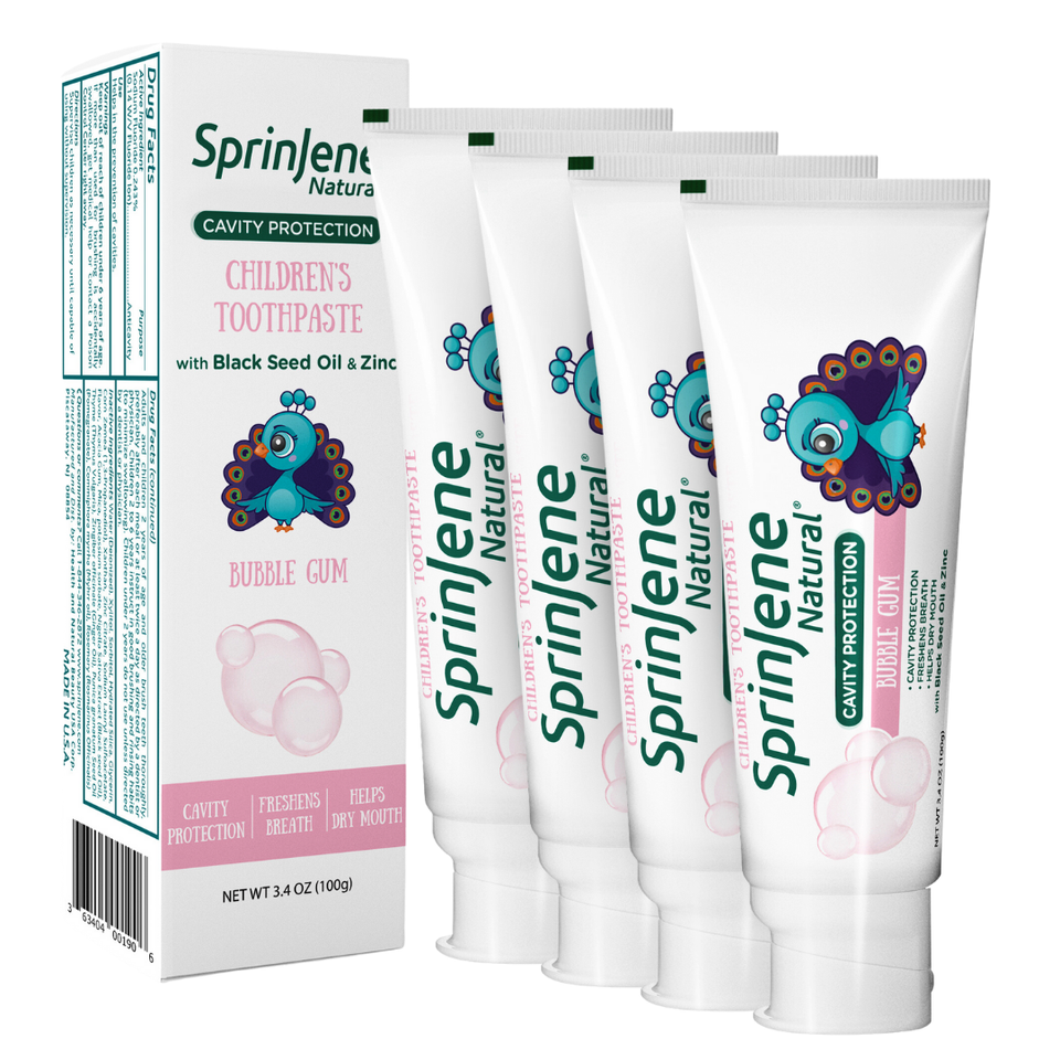 Children's Bubblegum Toothpaste With Cavity Protection by SprinJene Natural® - Sprinjene