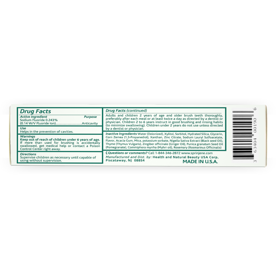 Children's Bubblegum Toothpaste With Cavity Protection by SprinJene Natural® - Sprinjene