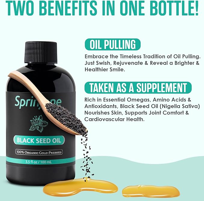 SprinJene Natural 100% Organic Cold-Pressed Black Seed Oil SprinJene Natural 100% Organic Cold-Pressed Black Seed Oil