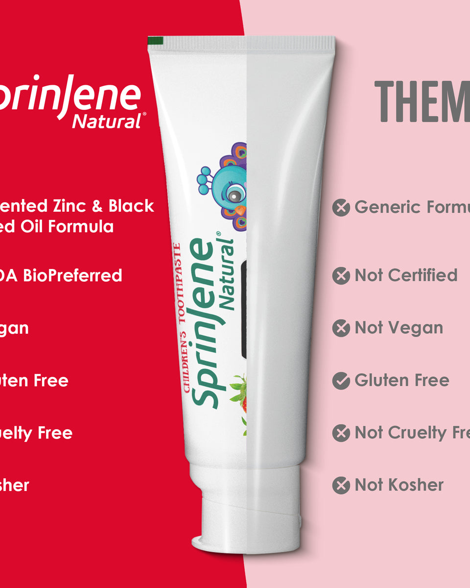 Children's Strawberry Fluoride-Free Toothpaste by SprinJene Natural® - Sprinjene