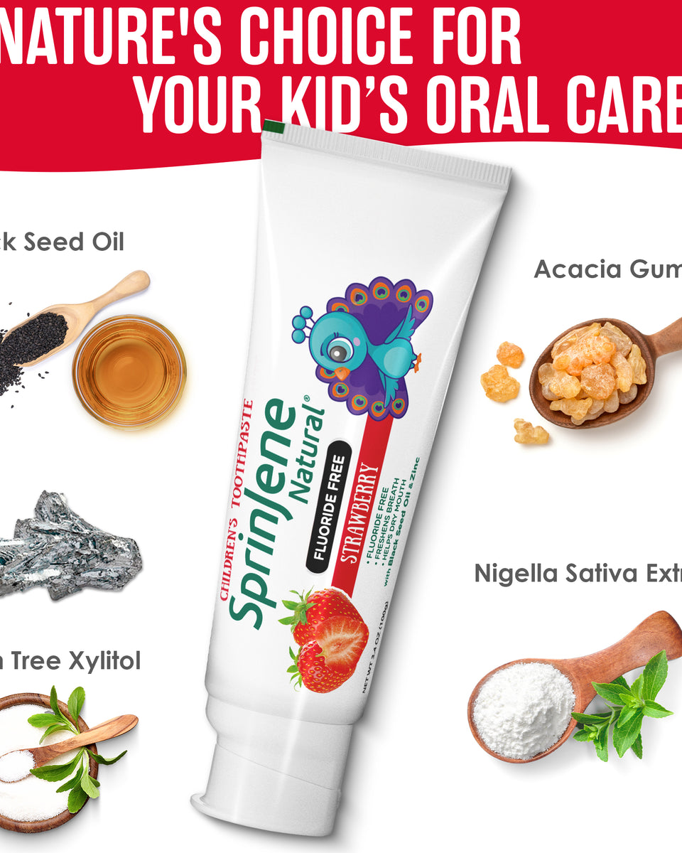 Children's Strawberry Fluoride-Free Toothpaste by SprinJene Natural® - Sprinjene