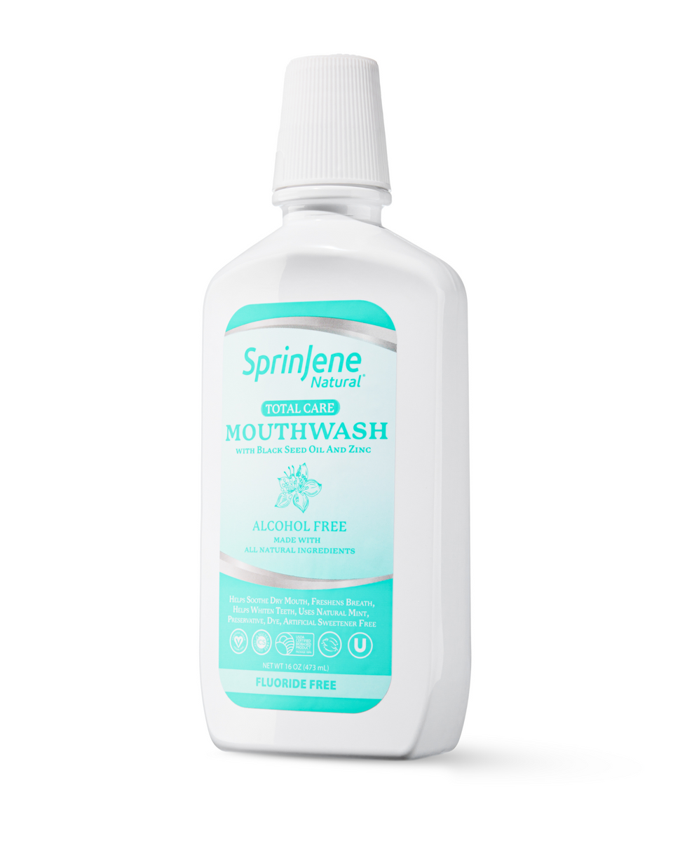 SprinJene Black Seed Oil Mouthwash, Gum and Dry Mouth Relief 16oz (473mL) - Sprinjene