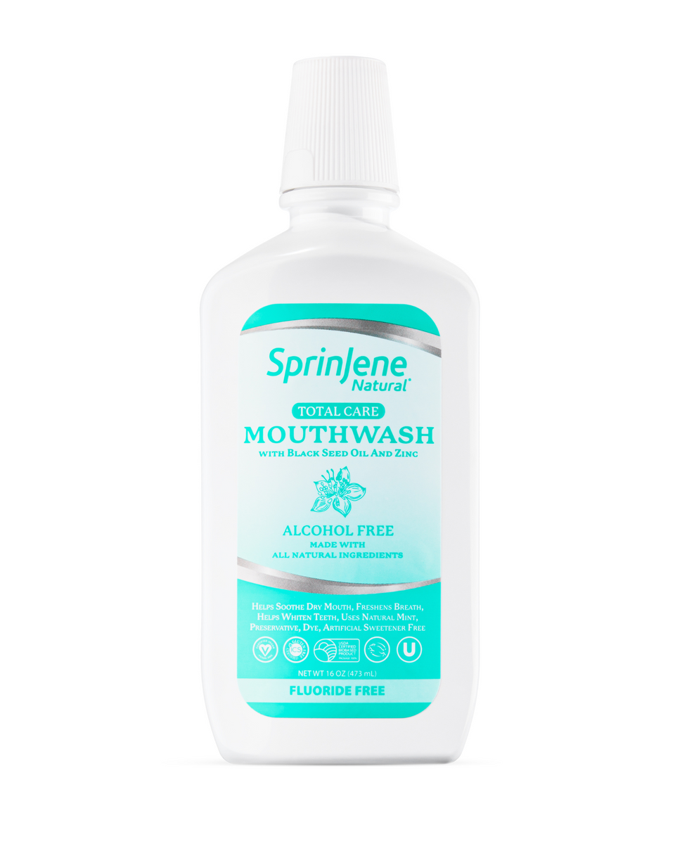 SprinJene Black Seed Oil Mouthwash, Gum and Dry Mouth Relief 16oz (473mL) - Sprinjene
