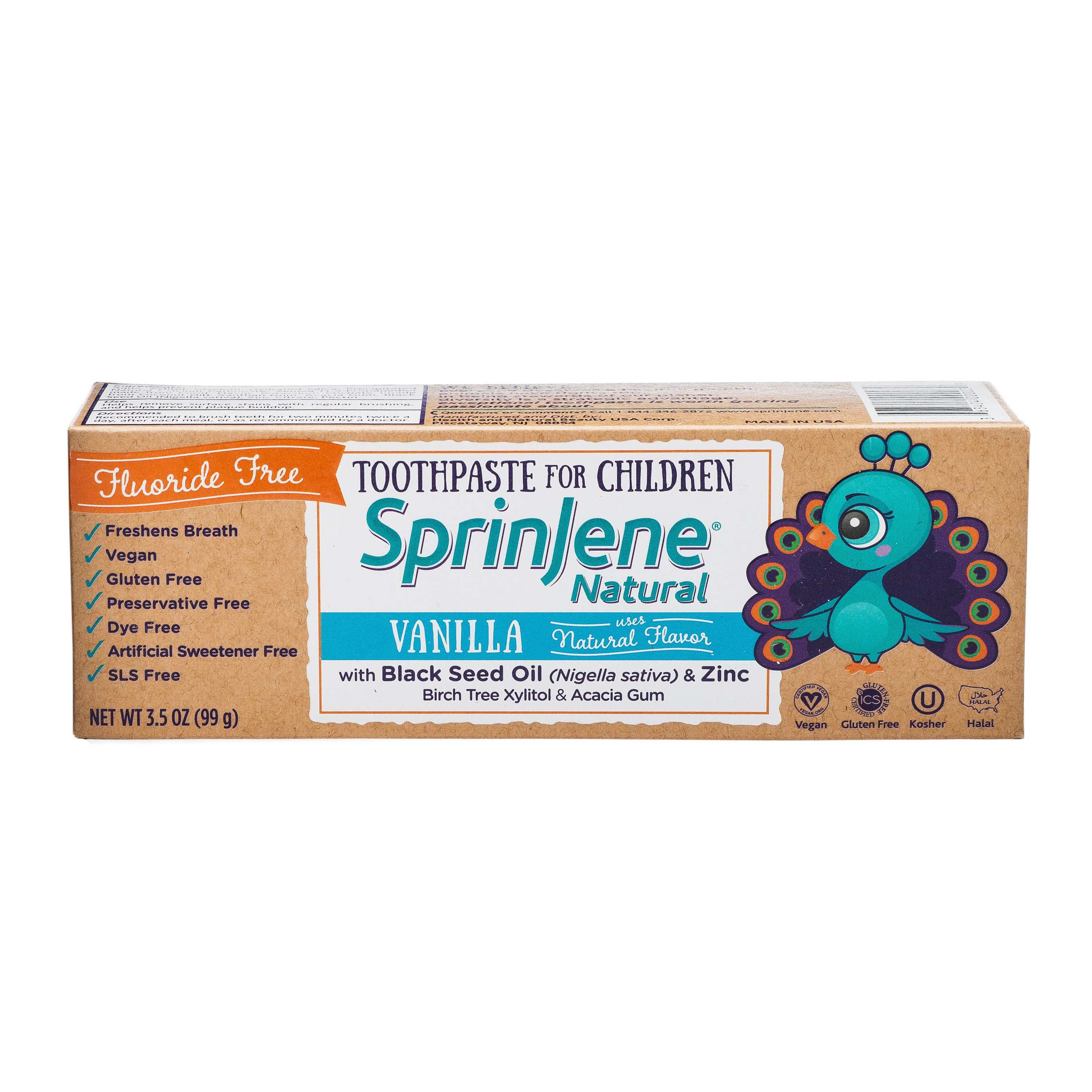 SprinJene Natural® Kid's Vanilla Toothpaste with Cavity Protection