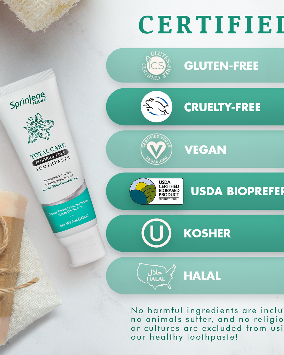 SprinJene Natural ® Total Care Fluoride Free Toothpaste - Sprinjene
